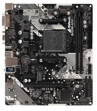 ASRock B450M-HDV R4.0 Motherboard (Without IO Shield) (Pre-owned)