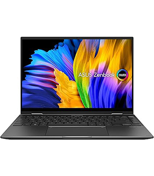 ASUS Zenbook 14 Flip OLED-UN5401QA, 14 Inches, AMD Ryzen 9 5900HX with Radeon Graphics @3.30 GHz, 16 GB RAM, 1 TB NVME SSD, Integrated Graphics, Jade Black Laptop (Pre-owned)