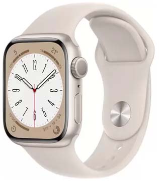 Apple Watch 8 (GPS & Cellular, 45mm) Aluminium & Ceramic Case With Starlight Sport Band (Pre-owned)