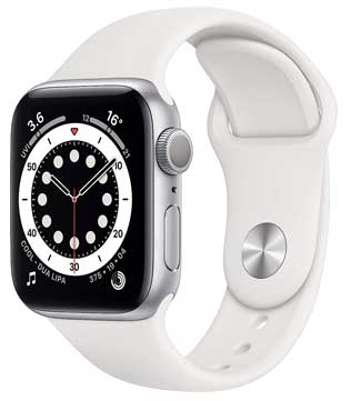 Apple Watch Series 6 (GPS, 40mm) White Aluminum Case with White Sport Band (Scratches) (Pre-owned)