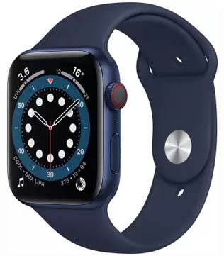 Apple Watch Series 6 (GPS Only, 44mm) Blue Aluminum Case with Deep Navy Sport Band (Minor Scratches) (Pre-owned)
