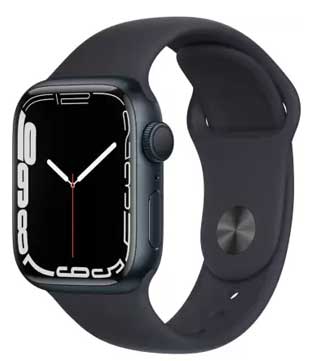 Apple Watch Series 7 (GPS, 41mm) Midnight Gray Aluminum Case With Midnight Sport Band Smart Watch (Minor Scratches, Pre-owned)