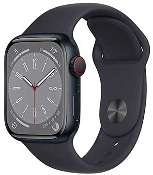 Apple Watch Series 8 (GPS & Cellular, 41mm) Midnight Aluminum Case With Midnight Sport Band Smart Watch (Minor Scratches) (Pre-owned)