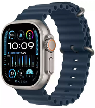 Apple Watch Ultra 2 (GPS + Cellular, 49mm) Titanium Case with Blue Ocean Band (Pre-owned)