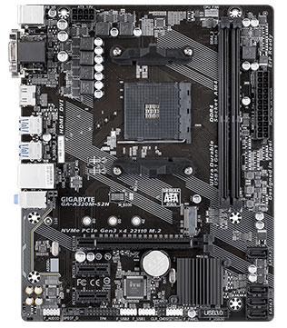 GIGABYTE GA-A320M-S2H Motherboard (Without I/O Shield) (Pre-owned)
