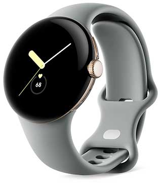Google Pixel Watch 41mm Gold Stainless Steel case with Hazel Active band Wifi & LTE (Minor Scratches) (Pre-owned)