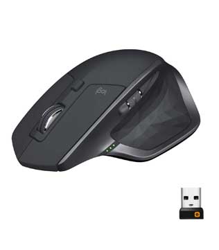 Logitech MX Master 2S Ergonomic Wireless Gaming Mouse (Black) (Pre-owned)