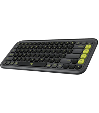 Logitech POP Keys Wireless Mechanical Keyboard Graphite & Green Keyboard (Pre-owned)