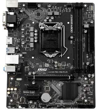 MSI H310M DDR4 PRO-VDH Plus Motherboard (Without I/O Shield) (Pre-owned)