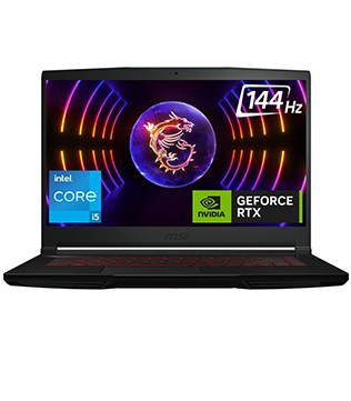 MSI Thin GF63 12VE, 15.6 Inches, 12th Gen Intel(R) Core(TM) i5-12450H @2.00 GHz, 16 GB RAM, 512GB NVME SSD, NVIDIA GeForce RTX 4050 (6 GB), Black Laptop (Pre-owned)