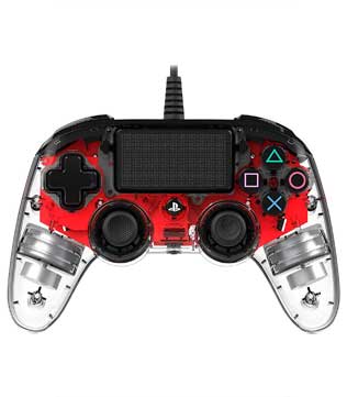 Nacon Illuminated Wired Compact Controller (Red) (Compatible with PC) PS4 (Pre-owned)