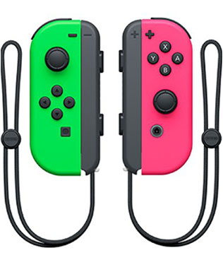 Nintendo Joy Con (L/R) Neon Green, Neon Pink Nintendo Switch (Pre-owned)