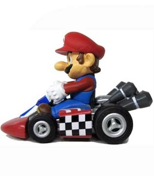 Nintendo Mario Kart Wii Pull-Back Car Version 2 Mini Figure - 3 Inch Mario (Pre-owned)