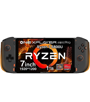 ONE XPLAYER Mini Pro, 7 Inches, AMD Ryzen 7 6800U with Radeon Graphics 2.70 GHz, 16 GB RAM, 1 TB NVME SSD, AMD Radeon Graphics, Black (Pre-owned)