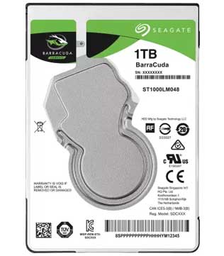 Seagate BarraCuda 1TB 2.5 Inches Internal Hard Drive (ST1000LM048) Hard Disk Drive (Pre-owned)