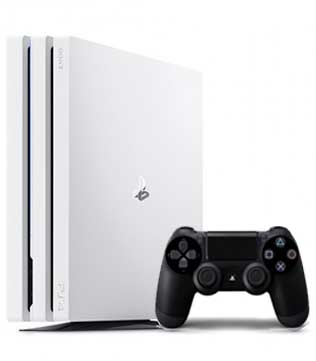 Sony PlayStation 4 Pro 1TB White With Black Controller (Repaired, Body Damage) (Pre-owned)