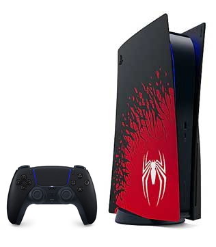 Sony PlayStation 5 (Custom Marvels Spider-Man 2 Cover) with Midnight Black Controller (Pre-owned)
