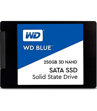 Western Digital Blue 250GB 3D NAND 2.5 Inch SATA (WDS250G2B0A) Internal Solid State Drive (Pre-owned)