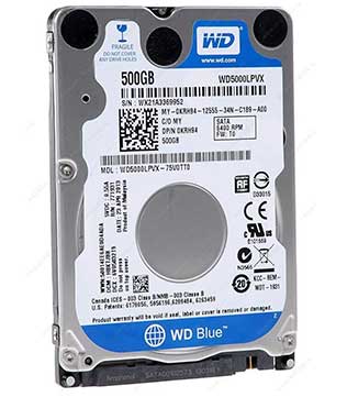 Western Digital Blue 500GB SATA 2.5Inch (WD5000LPVX) Laptop Hard Disk Drive (Pre-owned)