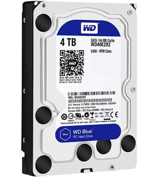 Western Digital Blue 4TB 5400 RPM Internal Hard Drive (WD40EZRZ) (Pre-owned)